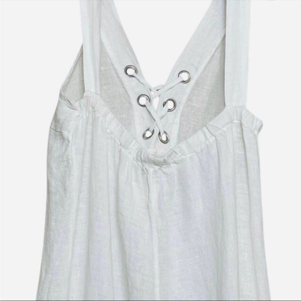 Laura Gotti White linen Maxi Dress M - Picture 5 of 6